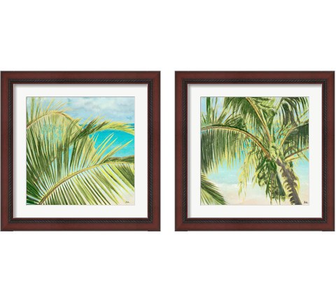 Bright Coconut Palm 2 Piece Framed Art Print Set by Patricia Pinto