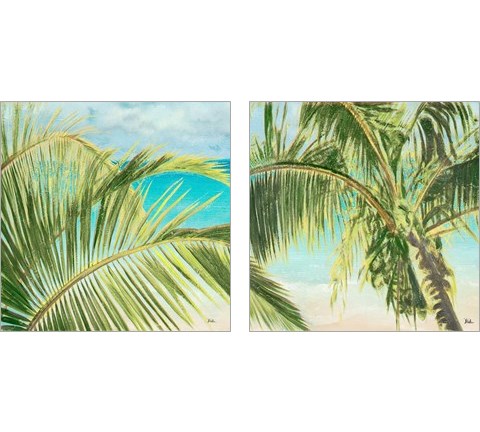 Bright Coconut Palm 2 Piece Art Print Set by Patricia Pinto