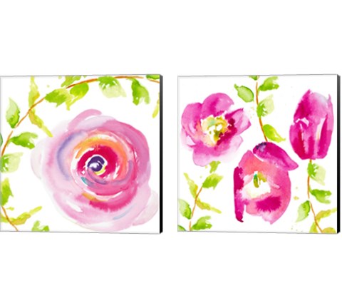 Delicate Rose 2 Piece Canvas Print Set by Patricia Pinto