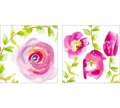 Delicate Rose 2 Piece Art Print Set by Patricia Pinto