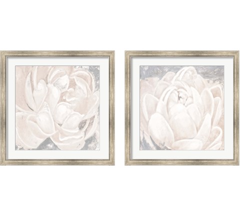 White Grey Flower  2 Piece Framed Art Print Set by Patricia Pinto