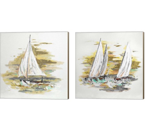 Sailing at Sunse 2 Piece Canvas Print Set by Patricia Pinto
