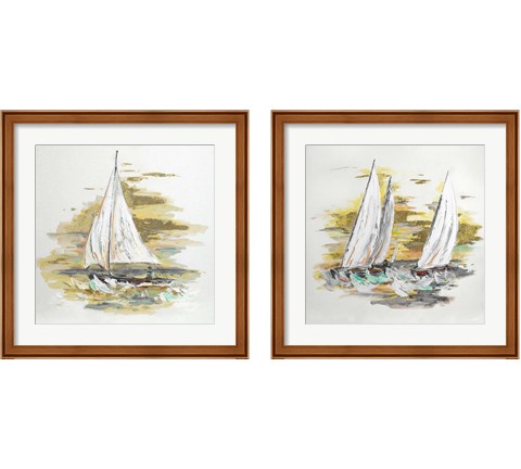 Sailing at Sunse 2 Piece Framed Art Print Set by Patricia Pinto