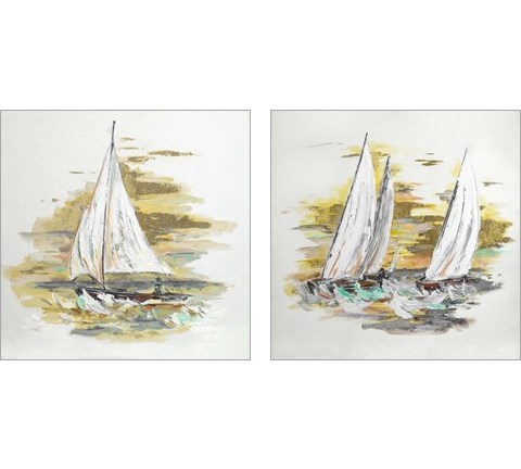Sailing at Sunse 2 Piece Art Print Set by Patricia Pinto