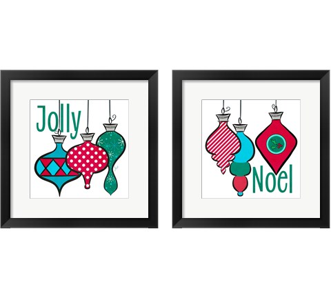 Joyful Christmas Ornaments 2 Piece Framed Art Print Set by Andi Metz