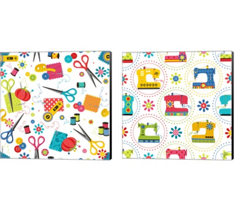 Sew Excited 2 Piece Canvas Print Set by Andi Metz