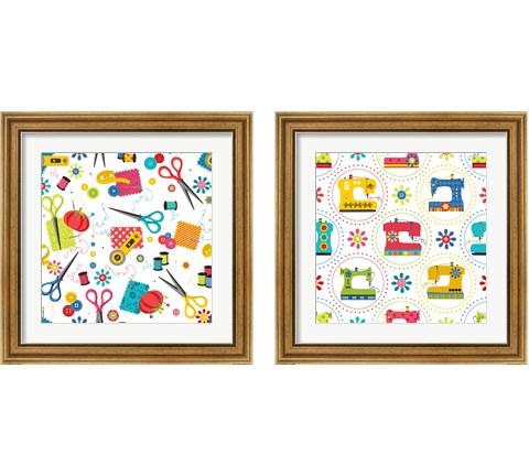 Sew Excited 2 Piece Framed Art Print Set by Andi Metz