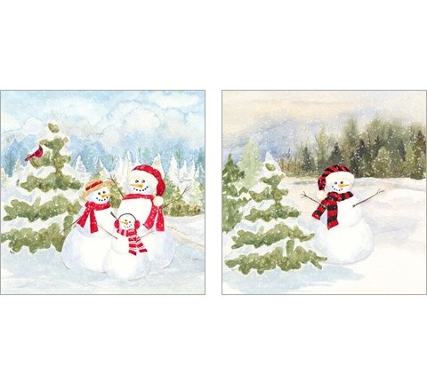 Snowman Wonderland 2 Piece Art Print Set by Tara Reed