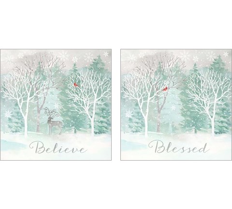 Peace on Earth Silver 2 Piece Art Print Set by Cynthia Coulter