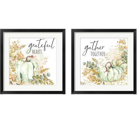 Ghost Pumpkin Harvest Sentiment 2 Piece Framed Art Print Set by Tre Sorelle Studios