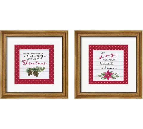 Cozy Christmas Dots 2 Piece Framed Art Print Set by Hartworks