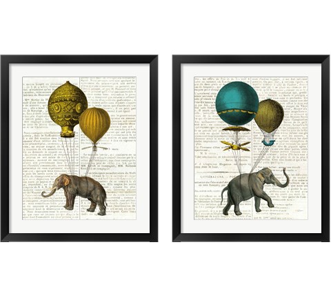 Elephant Ride 2 Piece Framed Art Print Set by Sue Schlabach
