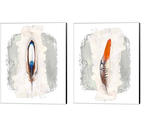 Simple Feather 2 Piece Canvas Print Set by Diannart