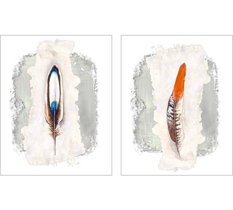 Simple Feather 2 Piece Art Print Set by Diannart