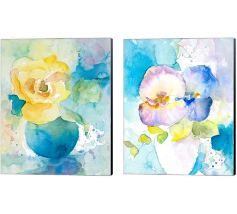 Abstract Vase of Flowers 2 Piece Canvas Print Set by Lanie Loreth