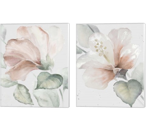 Neutral Hibiscus 2 Piece Canvas Print Set by Lanie Loreth
