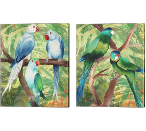 Tropical Birds 2 Piece Canvas Print Set by Elizabeth Medley