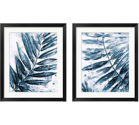 Blue Jungle Leaf 2 Piece Framed Art Print Set by Patricia Pinto