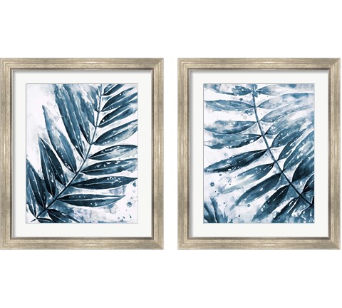 Blue Jungle Leaf 2 Piece Framed Art Print Set by Patricia Pinto