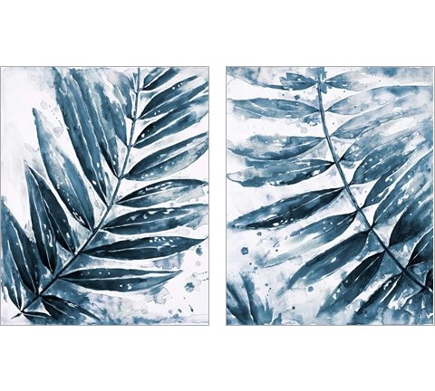 Blue Jungle Leaf 2 Piece Art Print Set by Patricia Pinto