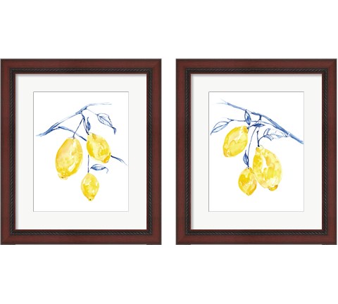 Watercolor Lemons 2 Piece Framed Art Print Set by Jennifer Goldberger