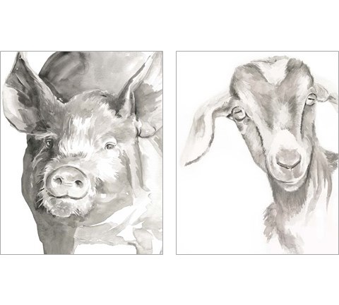 Farm Faces 2 Piece Art Print Set by Jennifer Parker