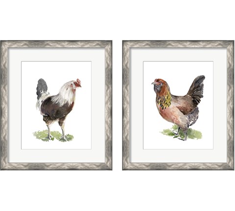 Chicken Dance 2 Piece Framed Art Print Set by Jennifer Parker