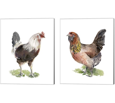 Chicken Dance 2 Piece Canvas Print Set by Jennifer Parker