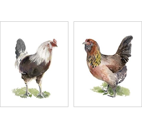 Chicken Dance 2 Piece Art Print Set by Jennifer Parker