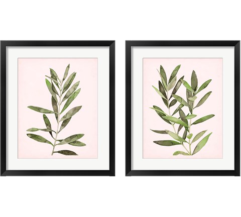 Soft Pink Leaves 2 Piece Framed Art Print Set by Grace Popp