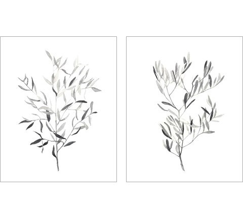 Paynes Grey Botanicals 2 Piece Art Print Set by Emma Scarvey