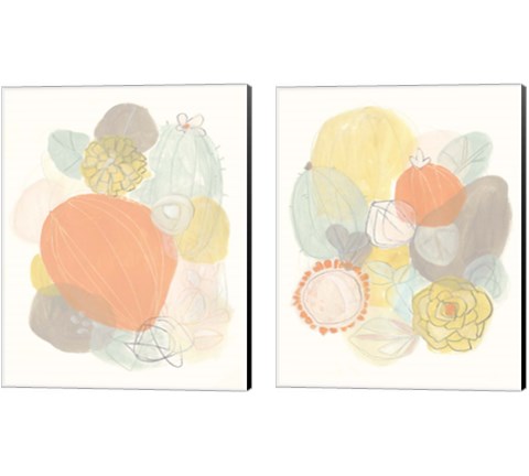 Abstract Succulents 2 Piece Canvas Print Set by June Erica Vess