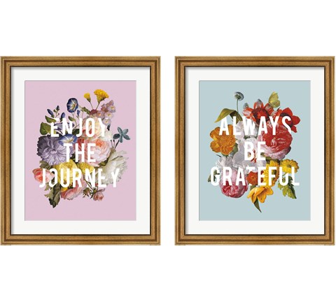Floral Sentiment 2 Piece Framed Art Print Set by Wild Apple Portfolio