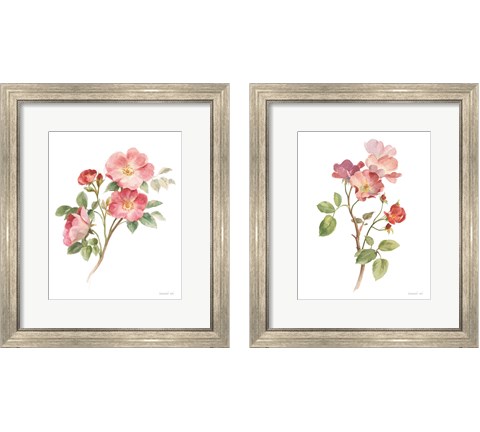 Sprigs of Summer on White 2 Piece Framed Art Print Set by Danhui Nai
