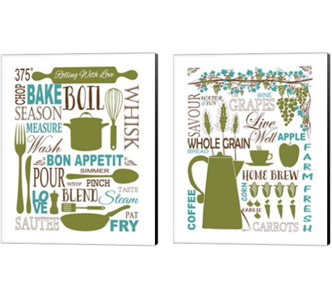 Culinary Love 2 Piece Canvas Print Set by Leslie Fuqua