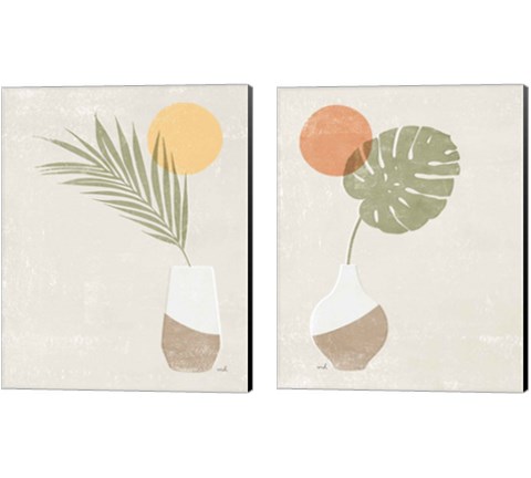Sun Palm 2 Piece Canvas Print Set by Moira Hershey