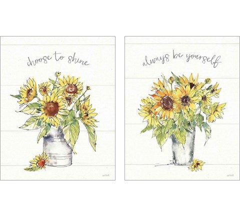 Sunflower Fields 2 Piece Art Print Set by Anne Tavoletti