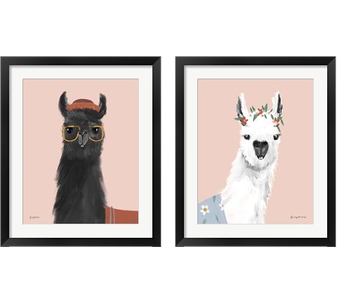 Delightful Alpacas 2 Piece Framed Art Print Set by Becky Thorns