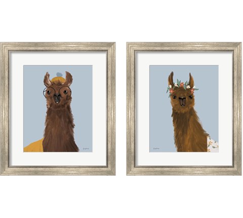 Delightful Alpacas 2 Piece Framed Art Print Set by Becky Thorns