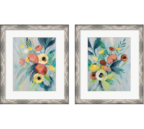 Colorful Elegant Floral 2 Piece Framed Art Print Set by Silvia Vassileva