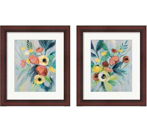 Colorful Elegant Floral 2 Piece Framed Art Print Set by Silvia Vassileva