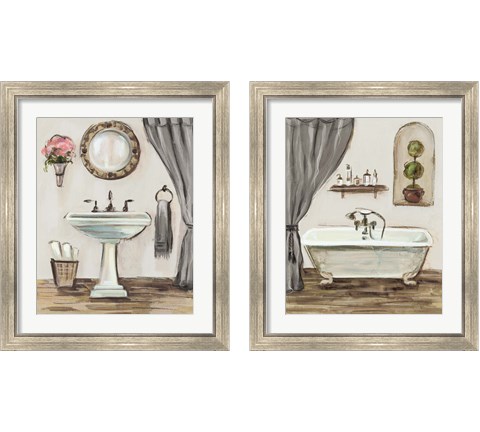 Tuscan Bath 2 Piece Framed Art Print Set by Silvia Vassileva