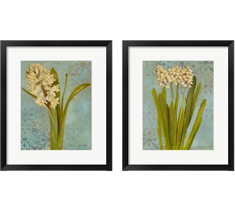 Hyacinth on Teal  2 Piece Framed Art Print Set by Lanie Loreth