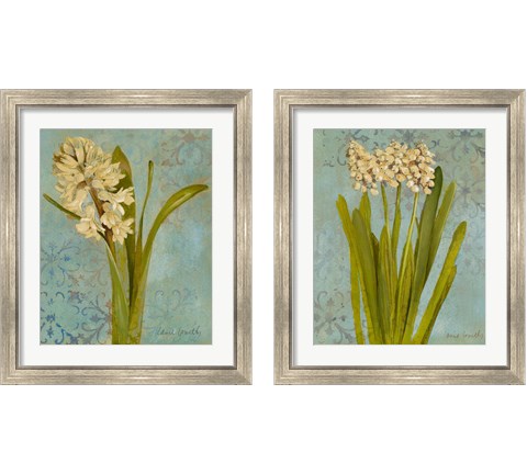 Hyacinth on Teal  2 Piece Framed Art Print Set by Lanie Loreth