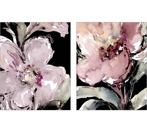 Happy Bloom on Black 2 Piece Art Print Set by Lanie Loreth