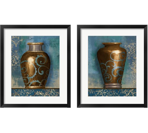 Indie Vessel on Blue 2 Piece Framed Art Print Set by Michael Marcon
