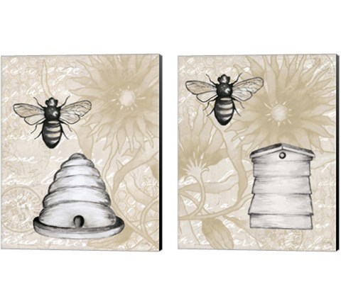 Bee Hives 2 Piece Canvas Print Set by Elizabeth Medley