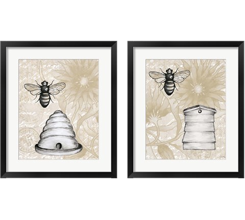 Bee Hives 2 Piece Framed Art Print Set by Elizabeth Medley