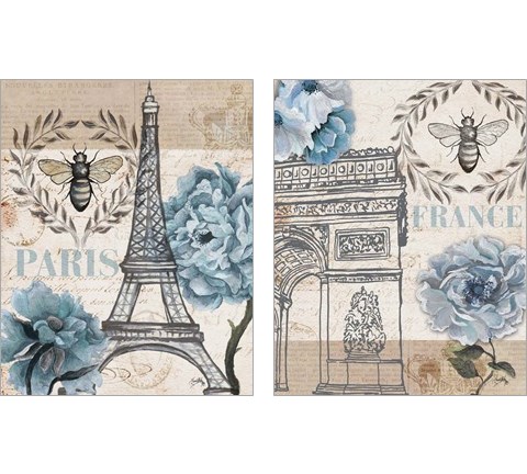 Paris Bee 2 Piece Art Print Set by Elizabeth Medley