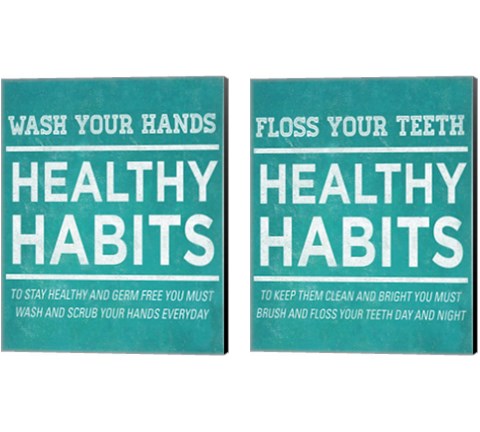 Healthy Habits 2 Piece Canvas Print Set by SD Graphics Studio